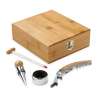 Bamboo Wine Set with Zinc Accessories - Sommelier set at wholesale prices