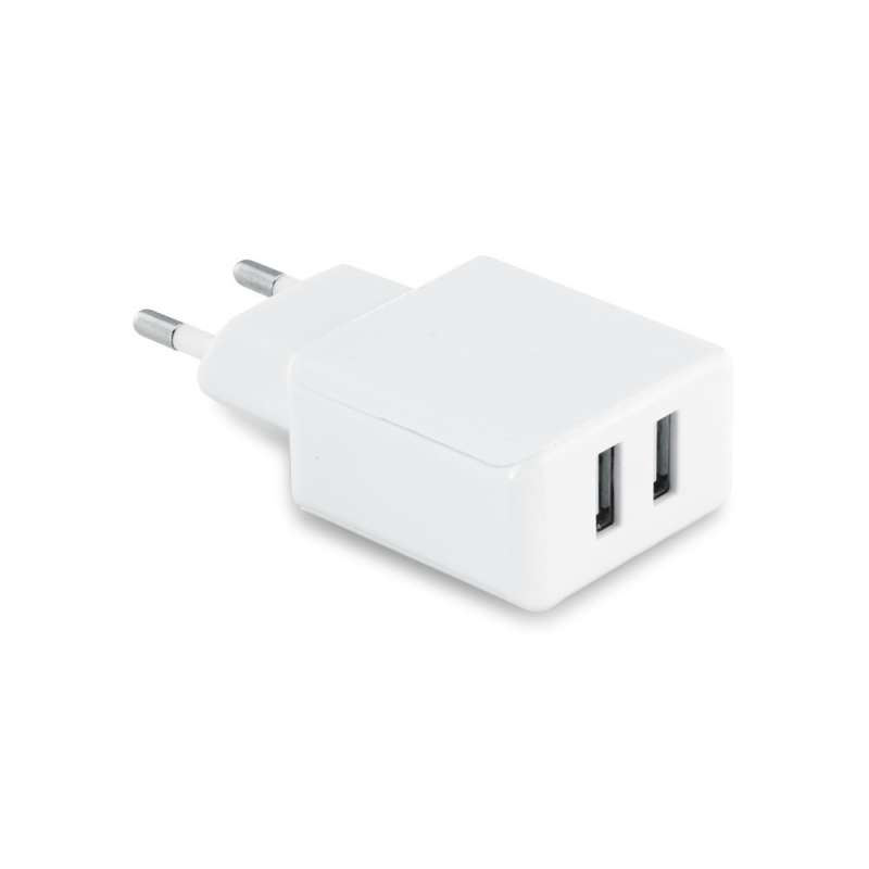 USB-adapter med 2 uttag 62x42mm - Laddare till grossistpris