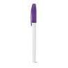 Witte plastique balpen met gekleurde dop 10x142 mm - Balpen tegen groothandelsprijzen Witte plastique balpen met gekleurde dop 10x142 mm - Balpen tegen groothandelsprijzen