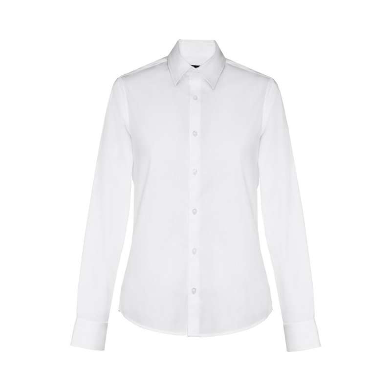 Camisa popeline feminina ML ajustada azul a preço grossista - Têxtil a preço grossista