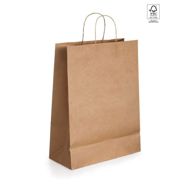 Kraftpapieren zak 240x310x90 mm met handvatten - Natuurlijke tas tegen groothandelsprijzen Kraftpapieren zak 240x310x90 mm met handvatten - Natuurlijke tas tegen groothandelsprijzen