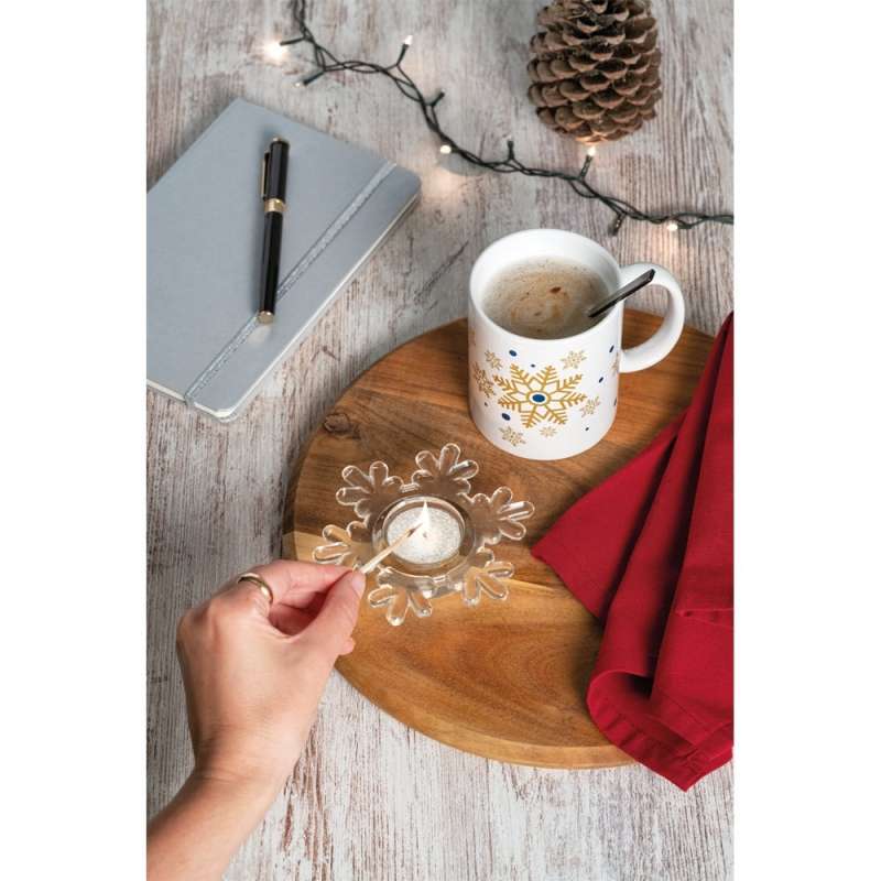 Snöflinge glasljus 123mm till grossistpris - Julaccessoar till grossistpris