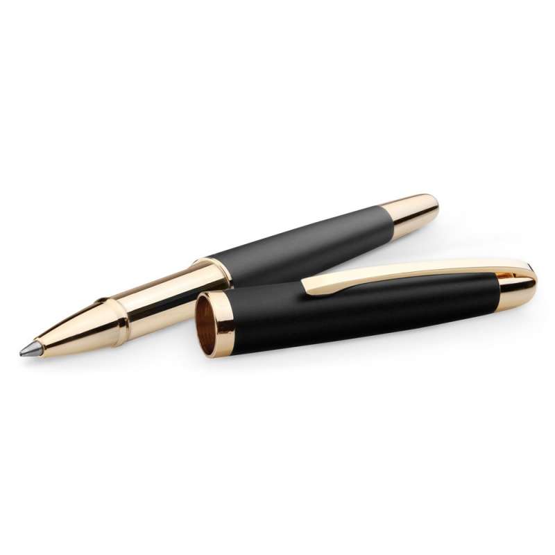 Caneta roller metálica com clip dourado 11 x 140 mm - Caneta a preço grossista