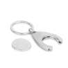Portachiavi metallico con gettone per carrello 32x40 mm - Portachiavi gettone a prezzi all'ingrosso