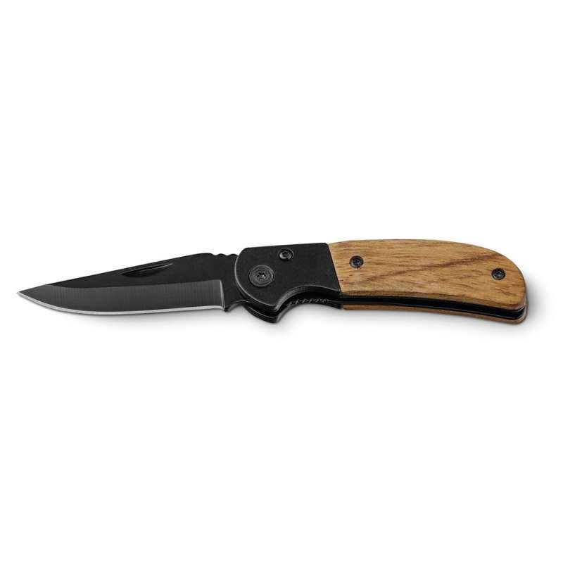 Coltello multifunzione in acciaio e legno 84 mm - Coltello tascabile a prezzi all'ingrosso