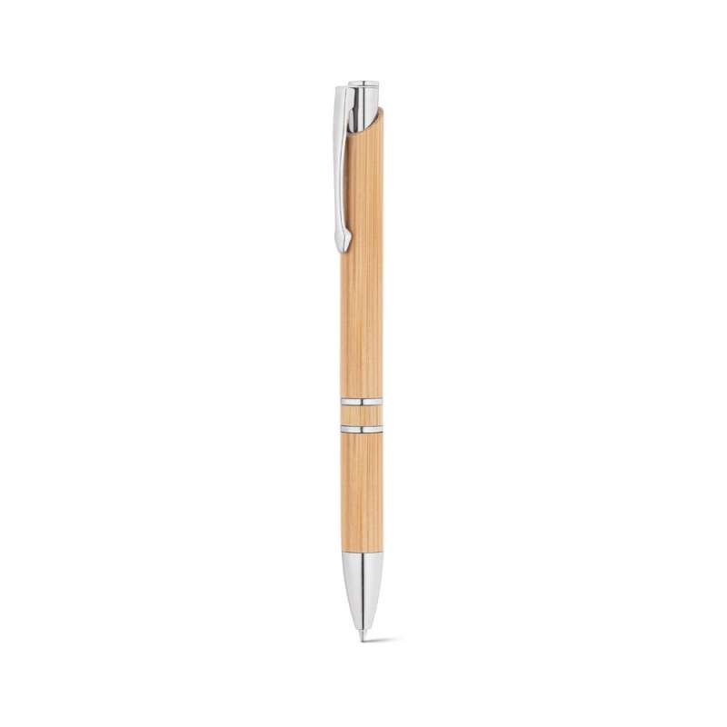 Bamboo Ballpoint Pen with Metal Accents 11mm - Wooden product at wholesale prices