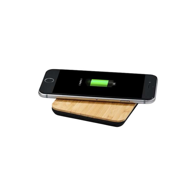 Socle de charge sans fil en bambou et tissu Leaf - Avenue - Accessoires de téléphone à prix de gros Socle de charge sans fil en bambou et tissu Leaf - Avenue - Accessoires de téléphone à prix de gros