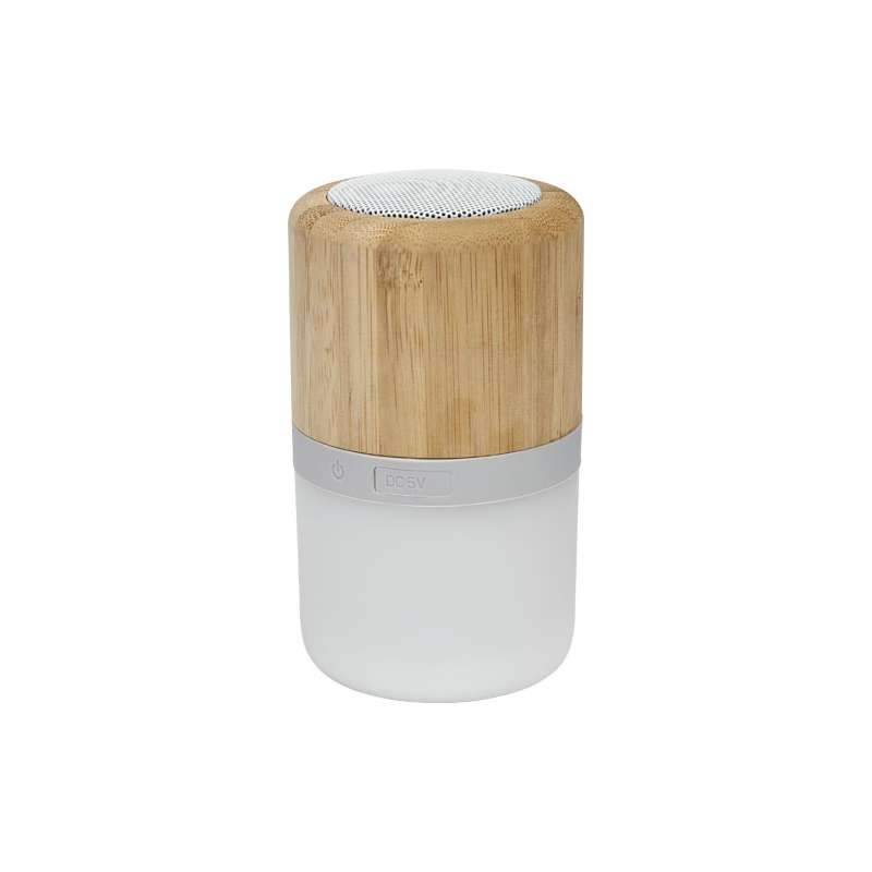 Bluetooth Bamboo Speaker with Light - 10.6 cm at wholesale prices - Speaker at wholesale prices Bluetooth Bamboo Speaker with Light - 10.6 cm at wholesale prices - Speaker at wholesale prices