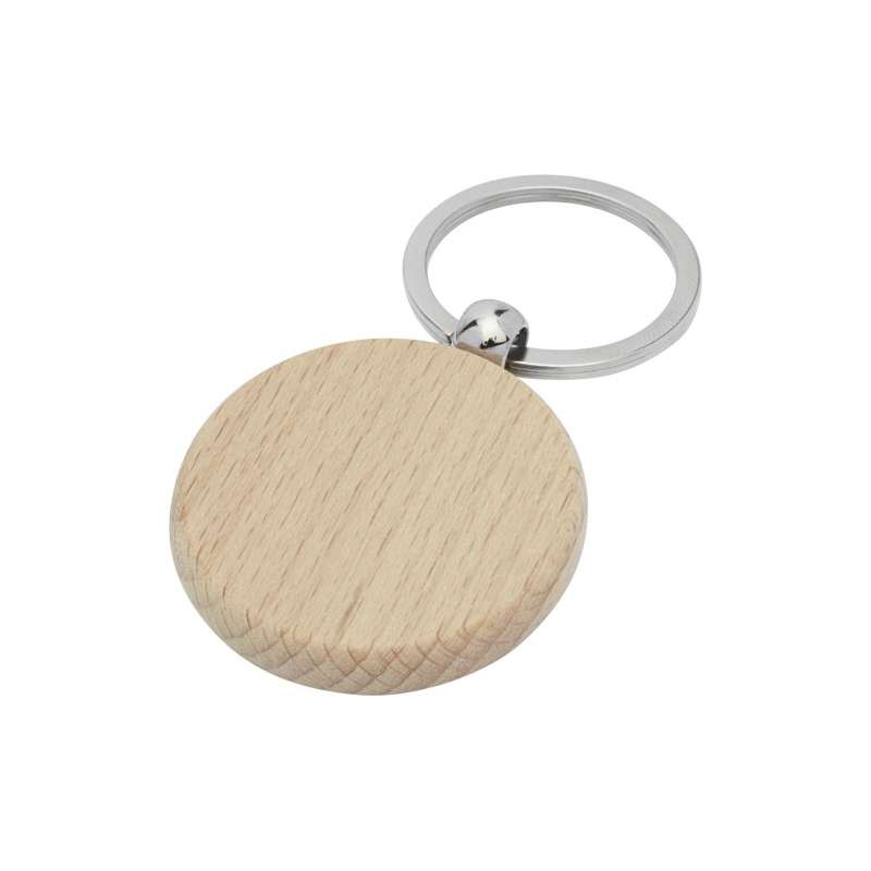 Llavero redondo de madera de haya 4 cm - Llavero de madera a precios de mayorista Llavero redondo de madera de haya 4 cm - Llavero de madera a precios de mayorista