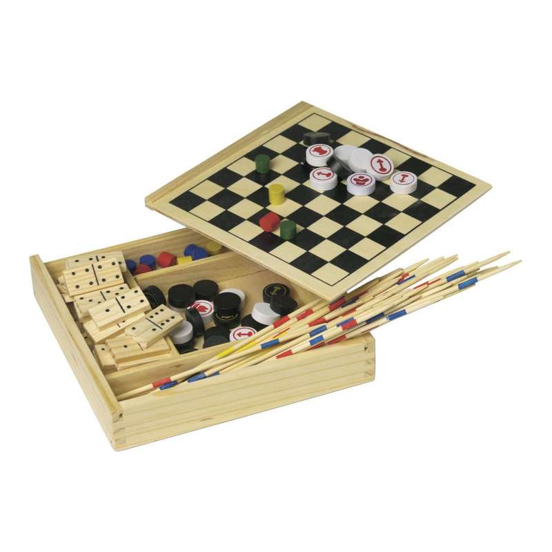 Set de 5 jeux dans un coffret à prix de gros - Produit en bois à prix grossiste