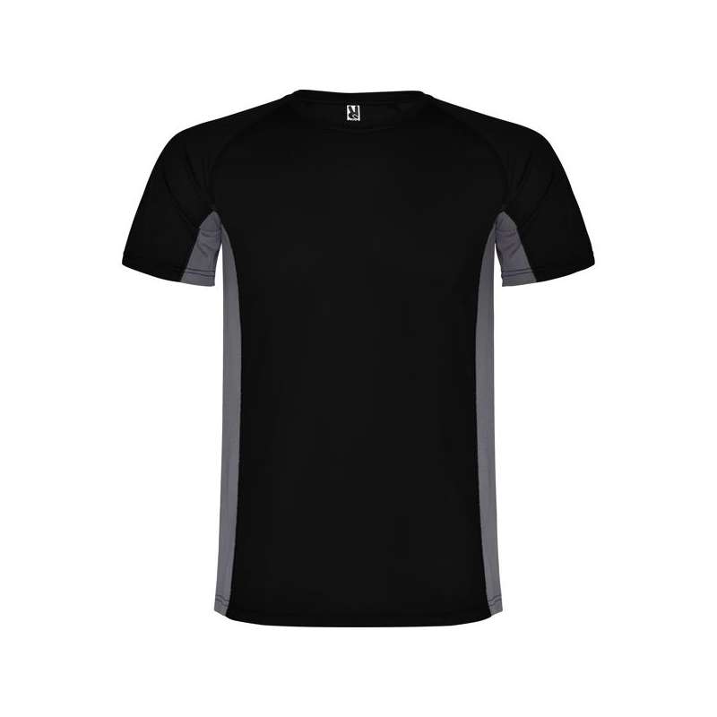 T-shirt technique combiné avec deux tissus en polyester, manches courtes raglans SHANGHAI - T-shirt de sport à prix grossiste