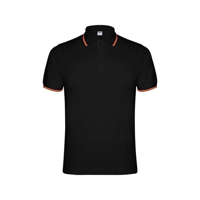 Polo corta bianca con colletto jacquard - Polo a maniche corte a prezzi all'ingrosso