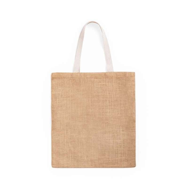 Natuurlijke jute tas met groene handvatten - Natuurlijke tas tegen groothandelsprijzen Natuurlijke jute tas met groene handvatten - Natuurlijke tas tegen groothandelsprijzen