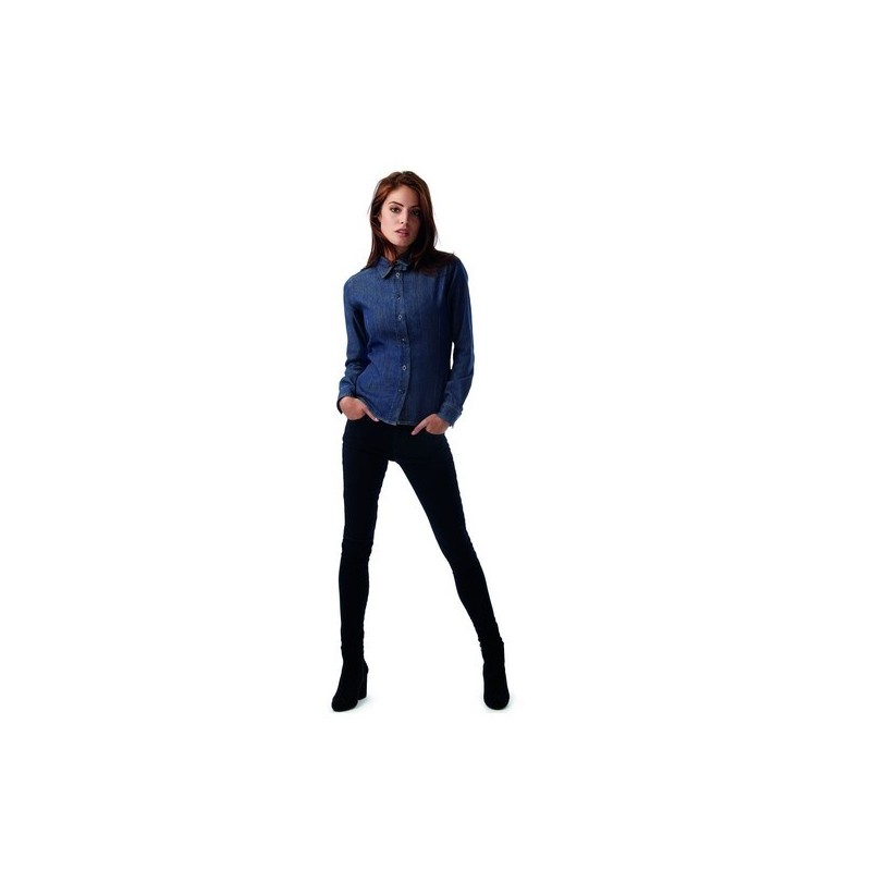 VISION WOMEN - Chemise femme denim à prix grossiste - chemise en jean à prix de gros
