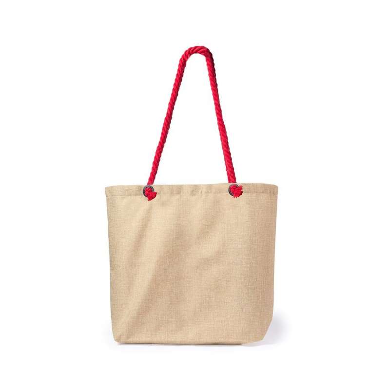 Bicolor polyester boodschappentas met lange hengsels tegen groothandelsprijzen - Natuurlijke tas tegen groothandelsprijzen Bicolor polyester boodschappentas met lange hengsels tegen groothandelsprijzen - Natuurlijke tas tegen groothandelsprijzen