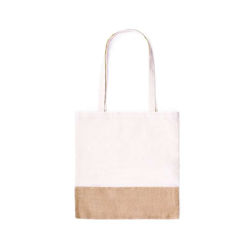 Bicolor Jute en Katoenen Tas 70 cm tegen groothandelsprijzen - Natuurlijke tas tegen groothandelsprijzen Bicolor Jute en Katoenen Tas 70 cm tegen groothandelsprijzen - Natuurlijke tas tegen groothandelsprijzen