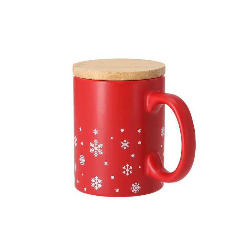 Weihnachtstasse 300 ml mit Bambusdeckel - Weihnachtsaccessoire zu Großhandelspreisen Weihnachtstasse 300 ml mit Bambusdeckel - Weihnachtsaccessoire zu Großhandelspreisen
