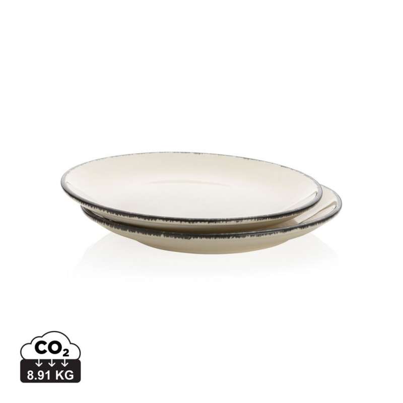 Set of 2 Neutral 28cm Ceramic Plates - Plate at wholesale prices Set of 2 Neutral 28cm Ceramic Plates - Plate at wholesale prices