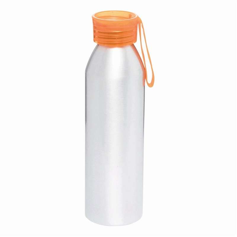 Aluminium waterfles 650 ml met kleurdeksel - metaal bidon tegen groothandelsprijzen Aluminium waterfles 650 ml met kleurdeksel - metaal bidon tegen groothandelsprijzen