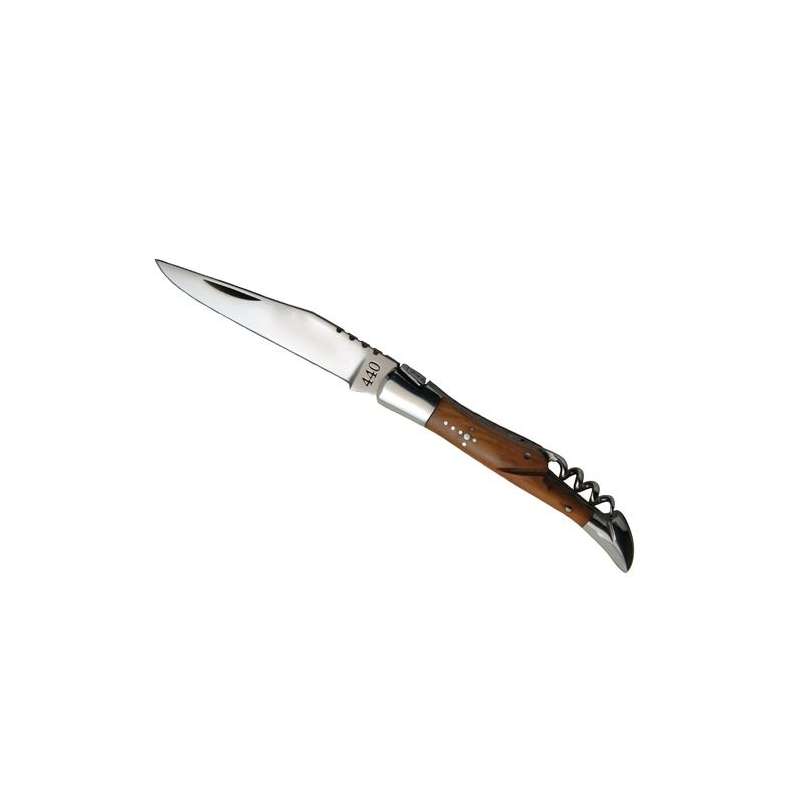 Couteau 'Tradition', 11cm, tire-bouchon, olivier - Couteau de poche à prix grossiste