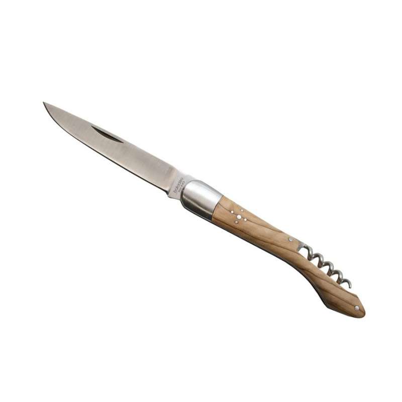 Coltello Pieghevole 12cm in Olivo con Tiramolla - Coltello tascabile a prezzi all'ingrosso