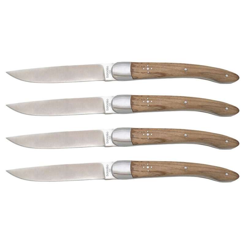 Set di 4 coltelli da tavola in legno d'olivo a prezzi all'ingrosso - coltello da tavola a prezzi all'ingrosso