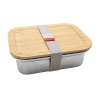 Caja de almuerzo inox 1,2L con tapa bambú - Bento a precios de mayorista