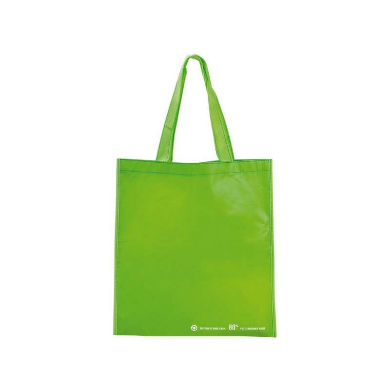 Grote gerecycleerde PET tas met groene handvatten - Recycleerbaar accessoire tegen groothandelsprijzen