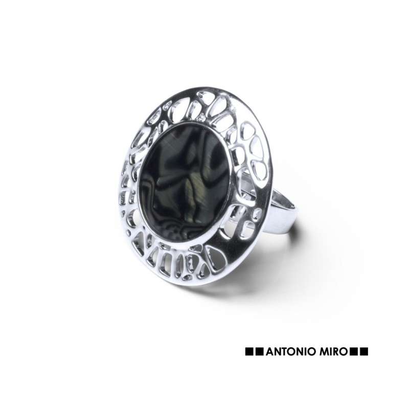 Adjustable Metal Ring with Resin Inlay - Jewel at wholesale prices