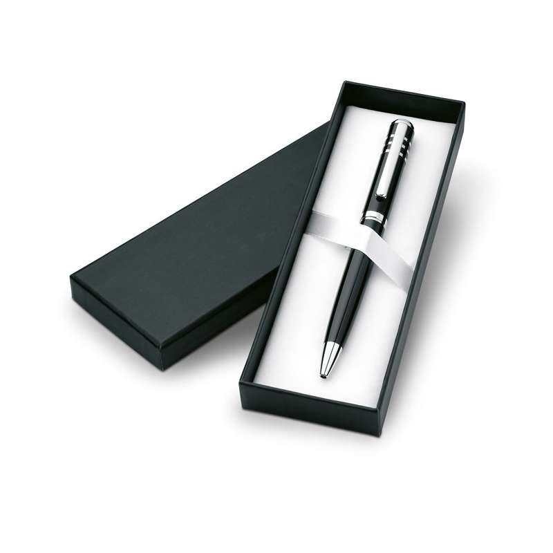 Glimmende metalen twist balpen in cadeaubox - Balpen tegen groothandelsprijzen