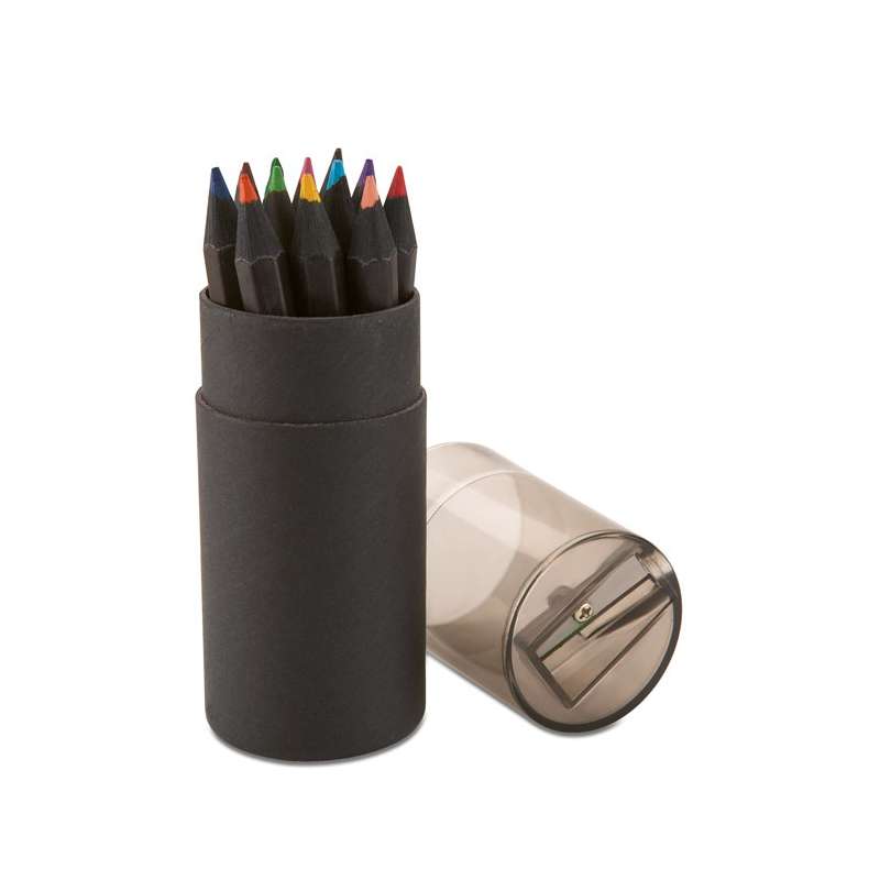 BLOCKY - 12 crayons de couleurs noirs - Crayon de couleur à prix de gros