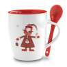 Mug ceramica 250ml Natale con cucchiaino - Tazza a prezzi all'ingrosso