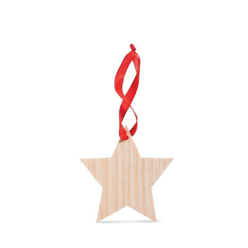 Stella in legno da appendere 9.5x10 cm - Accessorio di Natale a prezzi all'ingrosso