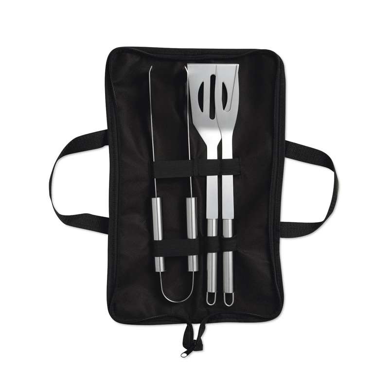 Barbecue Set van 3 Ustensiles met Tas - Barbecue-accessoire tegen groothandelsprijzen