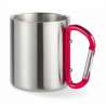 Doppelwandiger Edelstahl-Mug mit Karabiner 220 ml - Tasse zu Großhandelspreisen