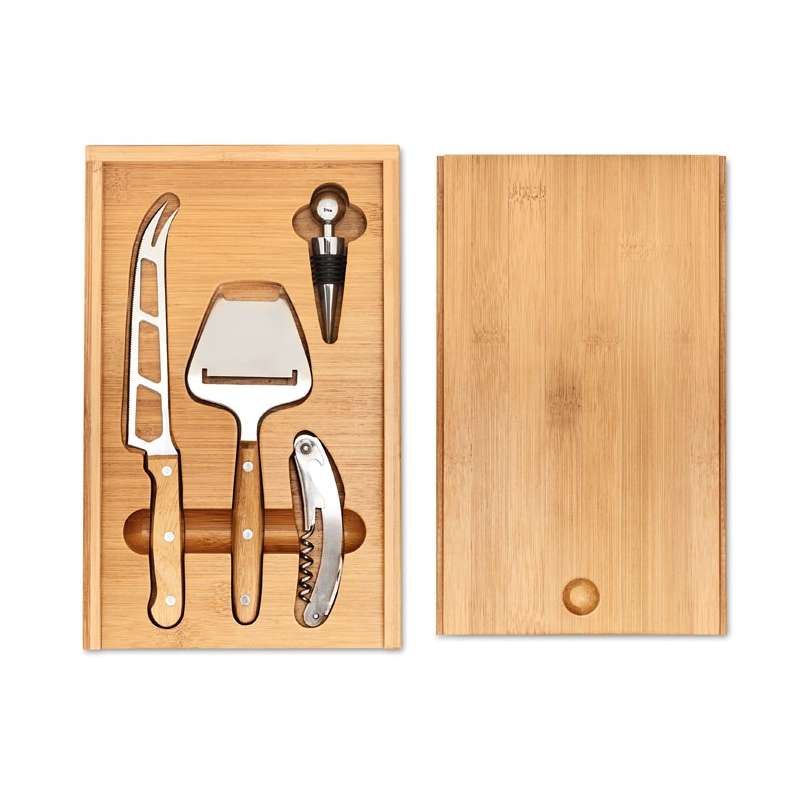 Set för ost och vin i bambu till grossistpris - Köksredskap till grossistpris