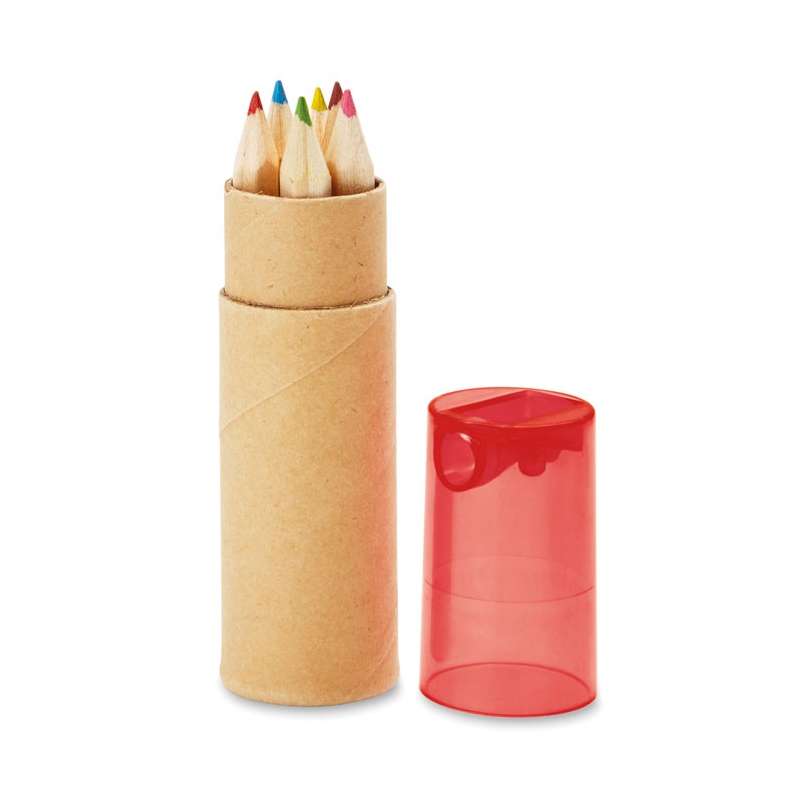 Conjunto de 6 lápis de cor em tubo - Caneta a preço grossista