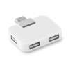 Quadratischer USB-Hub mit 4 Anschlüssen aus ABS - Drehpunkt zu Großhandelspreisen Quadratischer USB-Hub mit 4 Anschlüssen aus ABS - Drehpunkt zu Großhandelspreisen