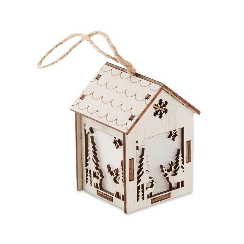 PONIA - Maisonnette en MDF lumière à prix de gros - Accessoire de décoration à prix grossiste