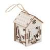 Casetta MDF illuminata con decorazioni natalizie 5,5x5,2x8 cm - Accessorio di decorazione a prezzi all'ingrosso