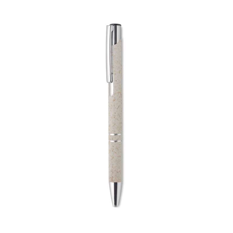 BERN PECAS - Stylo poussoir blé paille PP - Stylo bille à prix grossiste