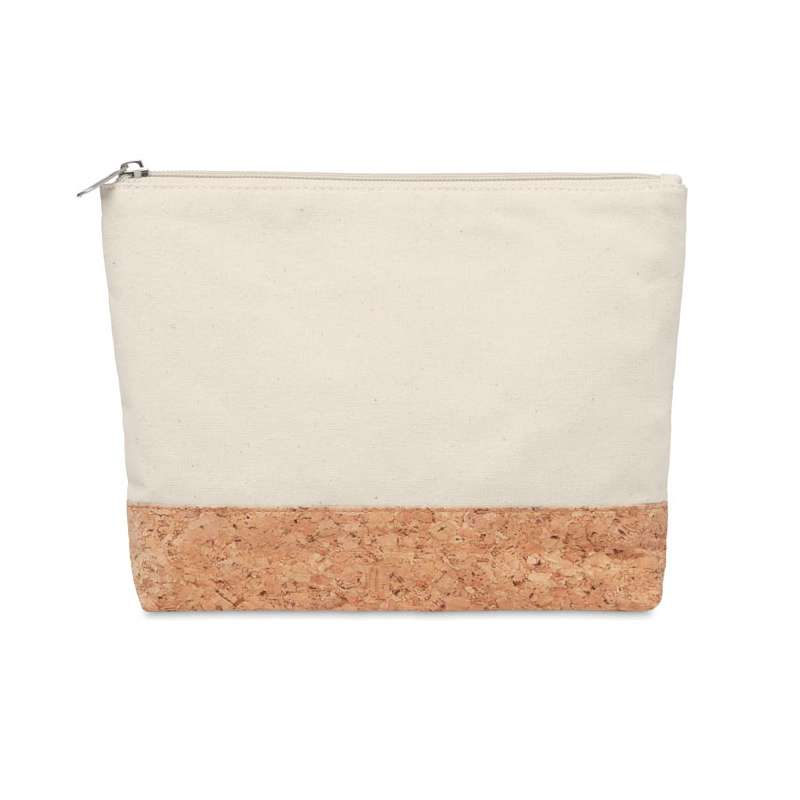 Trousse make-up cotone 220 gr/m² con sughero a prezzi all'ingrosso - Trousse da toilette a prezzi all'ingrosso