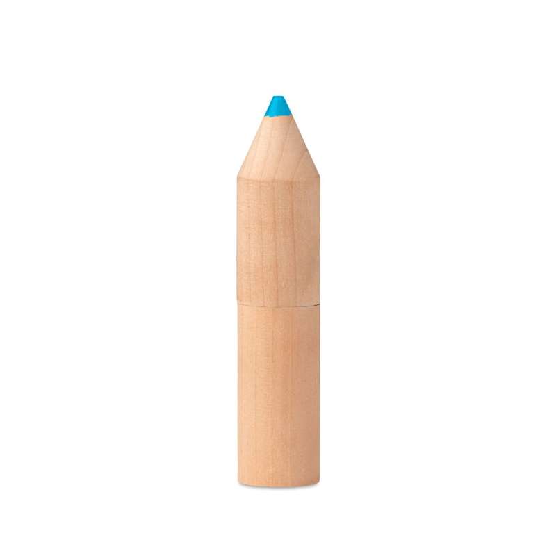 Estuche de madera con 6 lápices de colores - Producto de madera a precios de mayorista