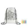 Colorable Non-Woven Drawstring Bag with Markers - Backpack at wholesale prices