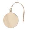 Decorazione sfera in MDF con corda jute 8,9xØ6,9 cm - Accessorio di Natale a prezzi all'ingrosso