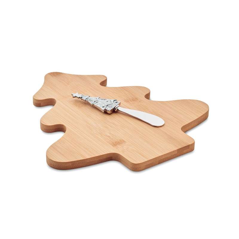 Bamboo Christmas Tree Cheese Set with Knife - Kitchen utensil at wholesale prices