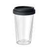 Borosilikat Tumbler 350ml med Silikone Låg - Glas til engrospris