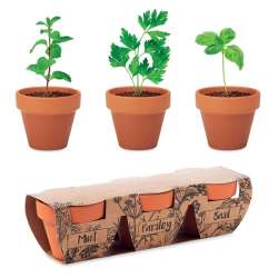 Set de 3 pots en terre