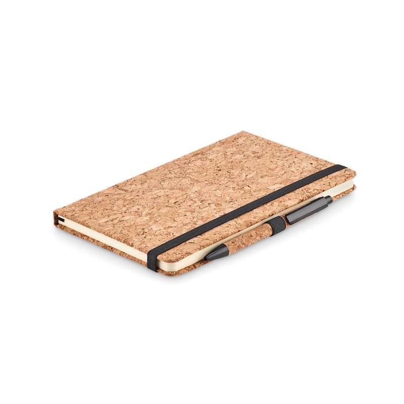 Carnet A5 de notas en corcho con bolígrafo a precios de mayorista - cuaderno a precios de mayorista