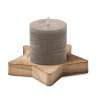 Portacandele stellare in legno con candela 10x9,5x6,8 cm - Candelabro a prezzi all'ingrosso